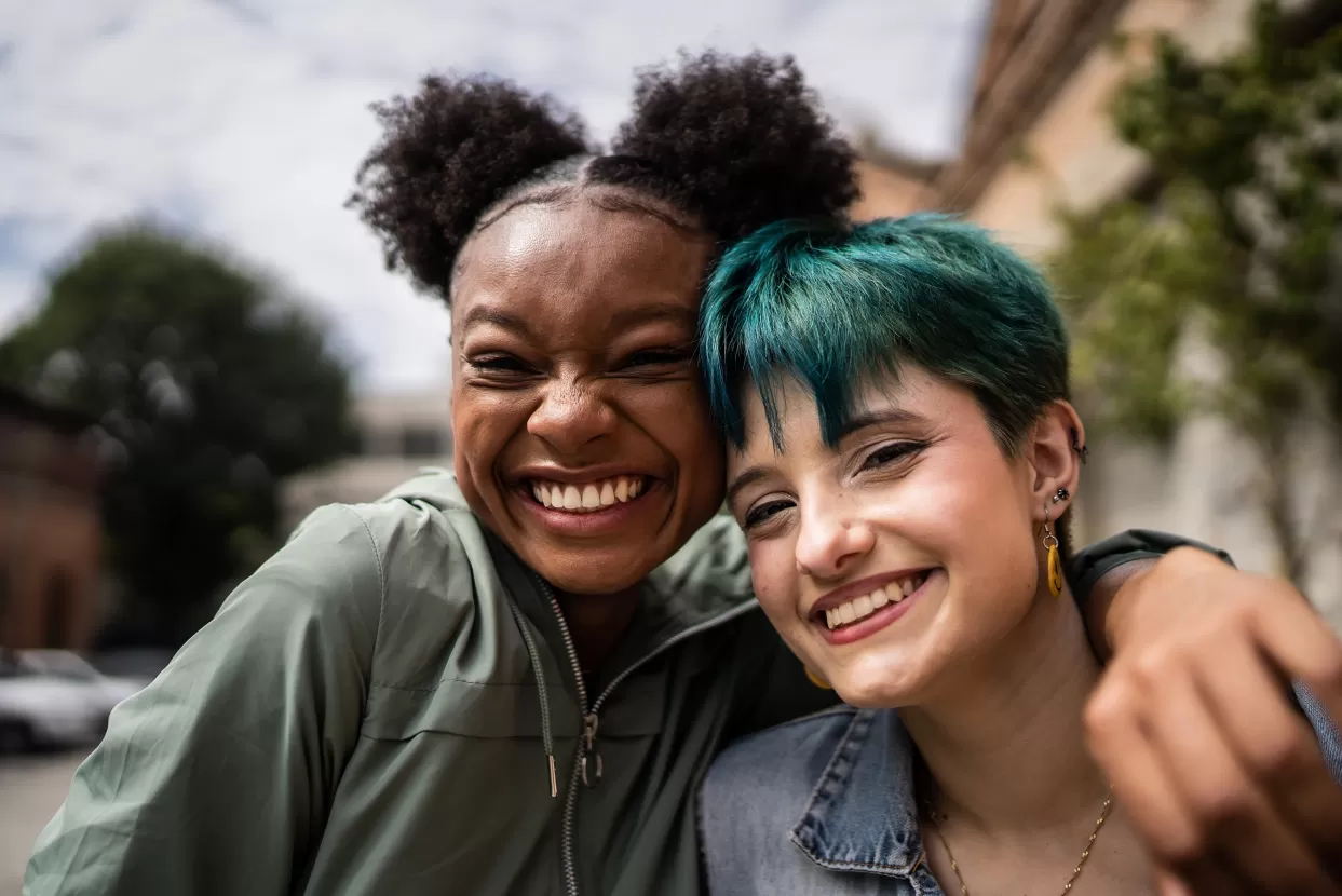 Two happy teenage girls